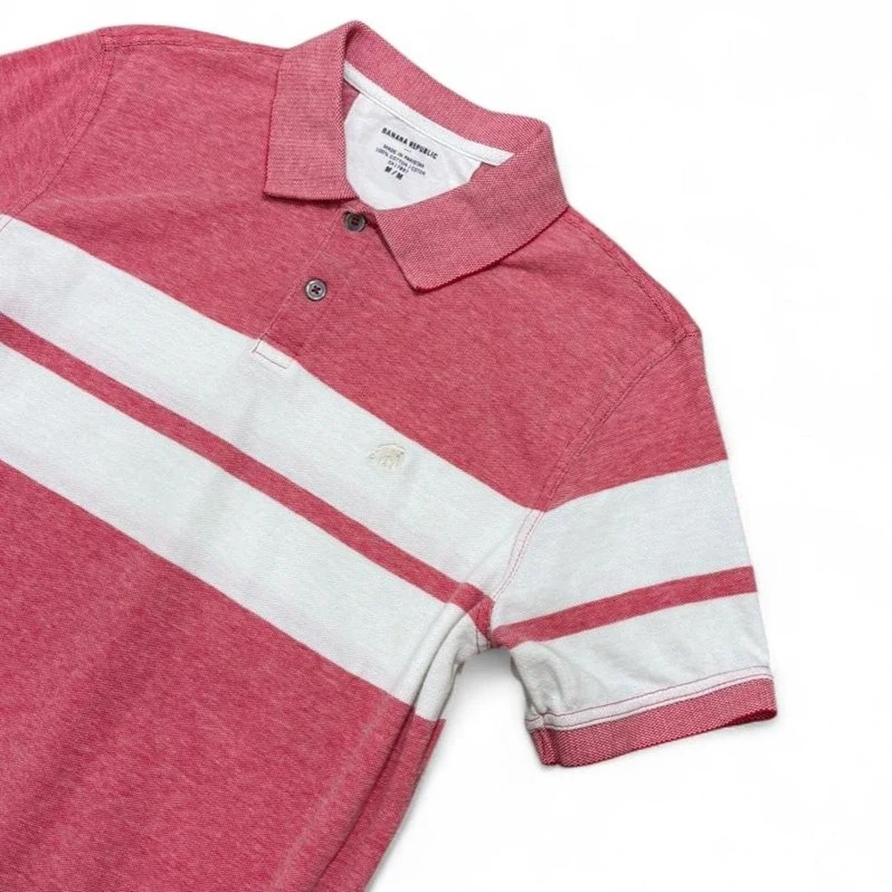 Banana Republic Polo Preppy Retro Heritage vibes Elephant Logo Coastal Resort M